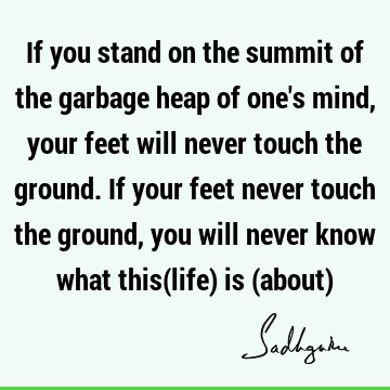 If you stand on the summit of the garbage heap of one