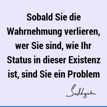 Sobald Sie die Wahrnehmung verlieren, wer Sie sind, wie Ihr Status in dieser Existenz ist, sind Sie ein P