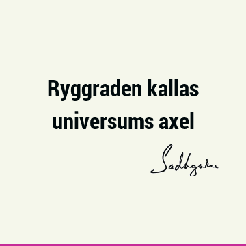 Ryggraden kallas universums