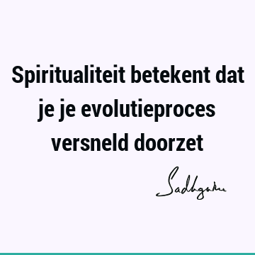 Spiritualiteit betekent dat je je evolutieproces versneld