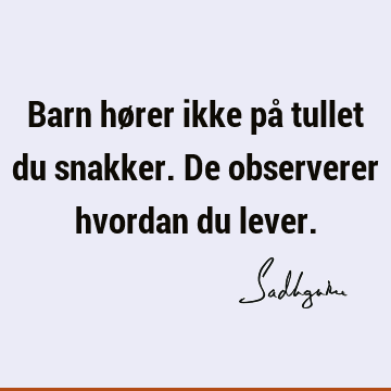 Barn hører ikke på tullet du snakker. De observerer hvordan du