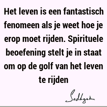 Het leven is een fantastisch fenomeen als je weet hoe je erop moet rijden. Spirituele beoefening stelt je in staat om op de golf van het leven te