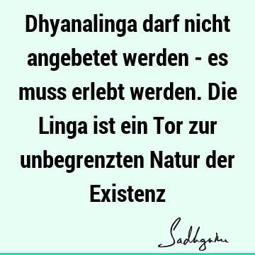 Dhyanalinga darf nicht angebetet werden - es muss erlebt werden. Die Linga ist ein Tor zur unbegrenzten Natur der E