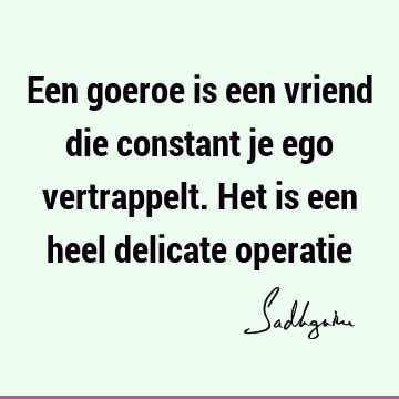 Een goeroe is een vriend die constant je ego vertrappelt. Het is een heel delicate