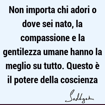 Non importa chi adori o dove sei nato, la compassione e la gentilezza umane hanno la meglio su tutto. Questo è il potere della