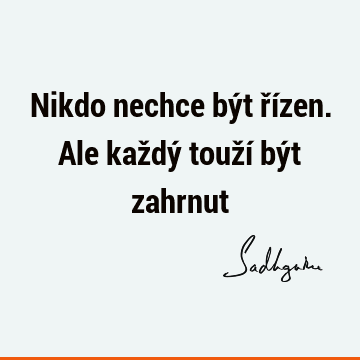 Nikdo nechce být řízen. Ale každý touží být