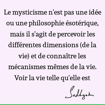 Le mysticisme n