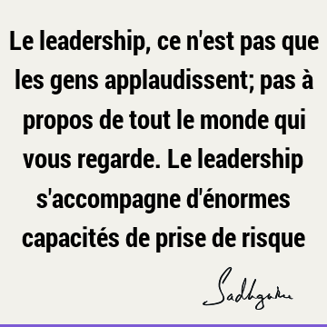 Le leadership, ce n