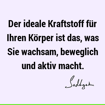 Der ideale Kraftstoff für Ihren Körper ist das, was Sie wachsam, beweglich und aktiv