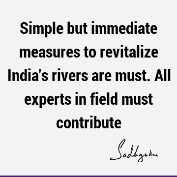 Simple but immediate measures to revitalize India