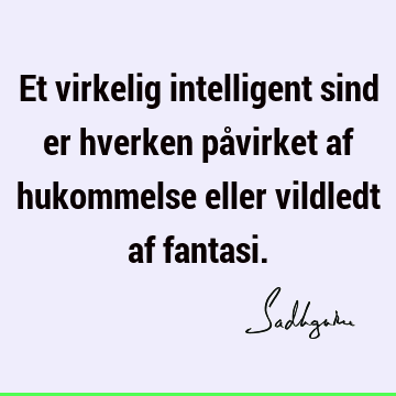 Et virkelig intelligent sind er hverken påvirket af hukommelse eller vildledt af