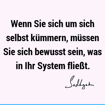 Wenn Sie sich um sich selbst kümmern, müssen Sie sich bewusst sein, was in Ihr System fließ