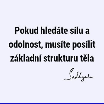 Pokud hledáte sílu a odolnost, musíte posílit základní strukturu tě