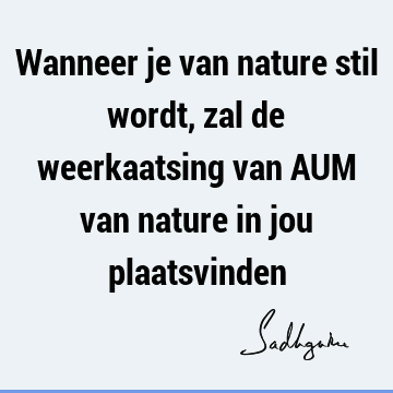 Wanneer je van nature stil wordt, zal de weerkaatsing van AUM van nature in jou