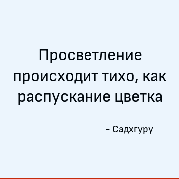 Просветление происходит тихо, как распускание цветка