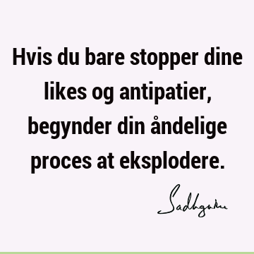 Hvis du bare stopper dine likes og antipatier, begynder din åndelige proces at