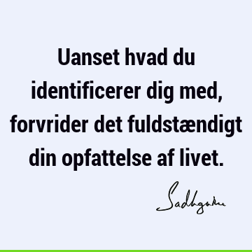 Uanset hvad du identificerer dig med, forvrider det fuldstændigt din opfattelse af