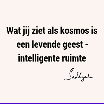 Wat jij ziet als kosmos is een levende geest - intelligente