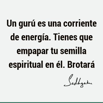 Un gurú es una corriente de energía. Tienes que empapar tu semilla espiritual en él. Brotará