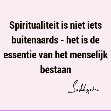 Spiritualiteit is niet iets buitenaards - het is de essentie van het menselijk