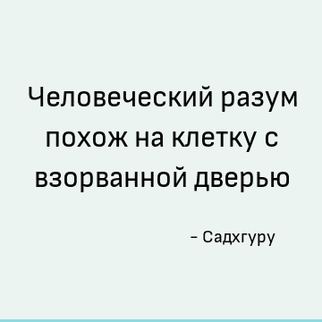 Человеческий разум похож на клетку с взорванной дверью