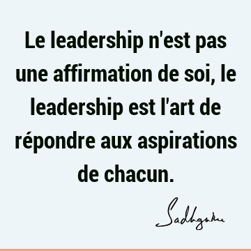 Le leadership n