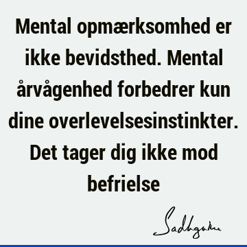 Mental opmærksomhed er ikke bevidsthed. Mental årvågenhed forbedrer kun dine overlevelsesinstinkter. Det tager dig ikke mod