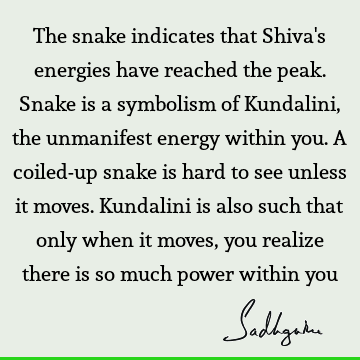 The snake indicates that Shiva