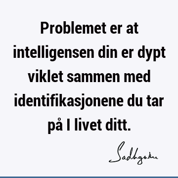 Problemet er at intelligensen din er dypt viklet sammen med identifikasjonene du tar på i livet