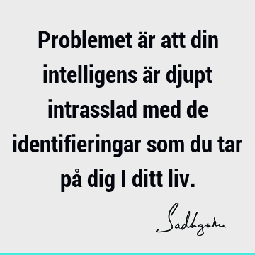 Problemet är att din intelligens är djupt intrasslad med de identifieringar som du tar på dig i ditt