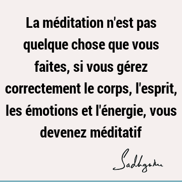 La méditation n