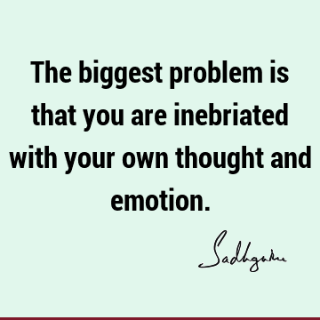 The biggest problem is that you are inebriated with your own thought and