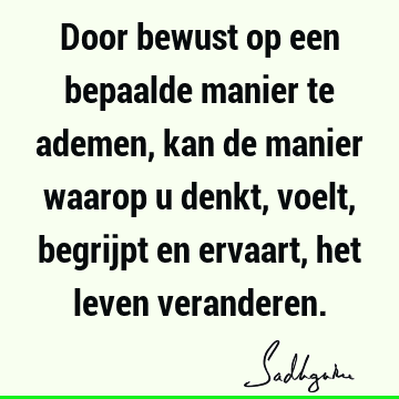 Door bewust op een bepaalde manier te ademen, kan de manier waarop u denkt, voelt, begrijpt en ervaart, het leven