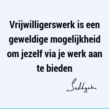 Vrijwilligerswerk is een geweldige mogelijkheid om jezelf via je werk aan te bieden
