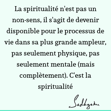 La spiritualité n